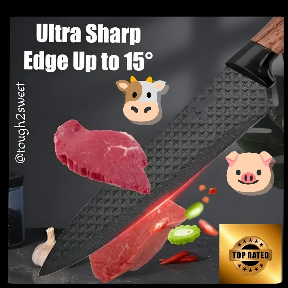 🆕6 PC KITCHEN KNIFE SET, CHEF'S SPECIAL,STAINLESS STEEL CUTLERY COLLECTION